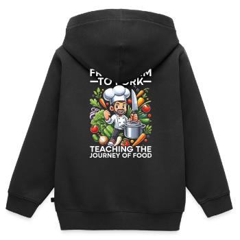 Kochkunst Lehrer Küche Koch Koch - Kinder Premium Organic Zip Hoodie - Schwarz - Hinten - AI Model Kid Male (0cm)