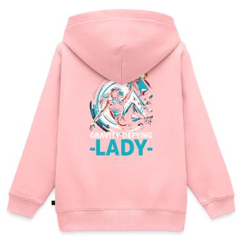 Bouldering Girl Boulderer Felskletterwand - Kinder Premium Organic Zip Hoodie - Rosa - Hinten - AI Model Kid Female (0cm)