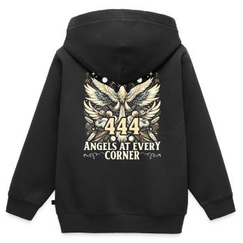 Engelszahl Spirituelle Führung Numerologie - Kinder Premium Organic Zip Hoodie - Schwarz - Hinten - AI Model Kid Male (0cm)