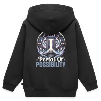 Engelszahl Spirituelle Begleitung Numerologie - Kinder Premium Organic Zip Hoodie - Schwarz - Hinten - AI Model Kid Male (0cm)