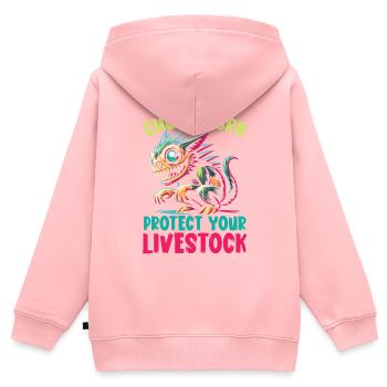 Chupacabra Legendary Creature Beast Cryptozoology - Kids Premium Organic Zip-up Hoodie - rose - Back - AI Model Kid Female (0cm)