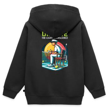 Tennis Schiedsrichter Schiedsrichter Sportspiel Offizieller Schiedsrichter - Kinder Premium Organic Zip Hoodie - Schwarz - Hinten - AI Model Kid Male (0cm)