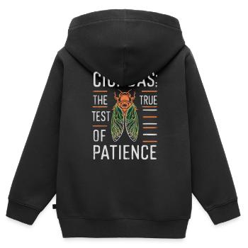 Invasion de cigale Couvain d'insectes Survivant de cigale - Sweat Premium à capuche zippé enfant bio - noir - Dos - AI Model Kid Male (0cm)