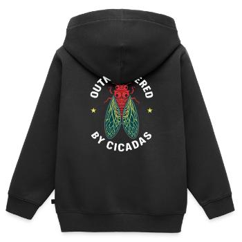 Invasion de cigale Couvain d'insectes Survivant de cigale - Sweat Premium à capuche zippé enfant bio - noir - Dos - AI Model Kid Male (0cm)