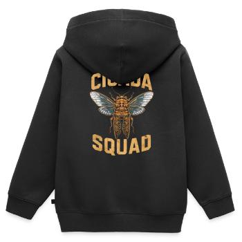 Invasion de cigale Couvain d'insectes Survivant de cigale - Sweat Premium à capuche zippé enfant bio - noir - Dos - AI Model Kid Male (0cm)