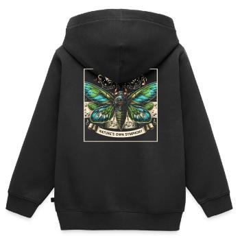 Invasion de cigale Couvain d'insectes Survivant de cigale - Sweat Premium à capuche zippé enfant bio - noir - Dos - AI Model Kid Male (0cm)