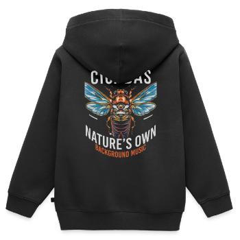 Invasion de cigale Couvain d'insectes Survivant de cigale - Sweat Premium à capuche zippé enfant bio - noir - Dos - AI Model Kid Male (0cm)