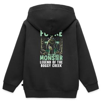 Fouke Monster Southern Sasquatch Cryptozoology - Kids Premium Organic Zip-up Hoodie - black - Back - AI Model Kid Male (0cm)