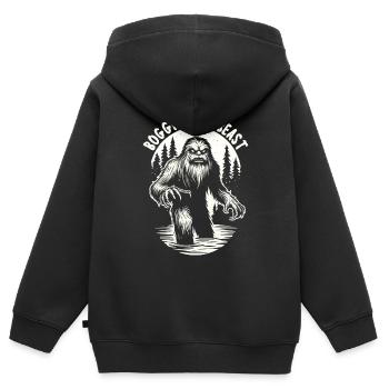 Fouke Monster Southern Sasquatch Cryptozoology - Kids Premium Organic Zip-up Hoodie - black - Back - AI Model Kid Male (0cm)