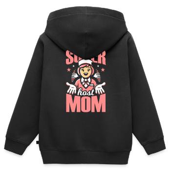 Mère d’accueil Étudiant d’échange Famille d’accueil Parent d’accueil - Sweat Premium à capuche zippé enfant bio - noir - Dos - AI Model Kid Male (0cm)