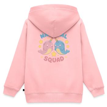 Amoureux du narval Licorne de l’animal marin Narval - Sweat Premium à capuche zippé enfant bio - rose - Dos - AI Model Kid Female (0cm)