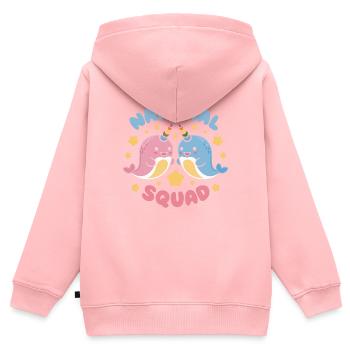 Amoureux du narval Licorne de l’animal marin Narval - Sweat Premium à capuche zippé enfant bio - rose - Dos - AI Model Kid Female (0cm)