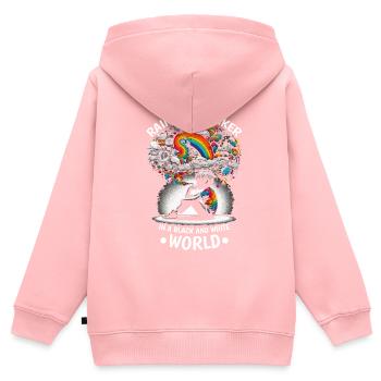 AuDHD Autisme TDAH Spectre autistique Neurodiversité - Sweat Premium à capuche zippé enfant bio - rose - Dos - AI Model Kid Female (0cm)