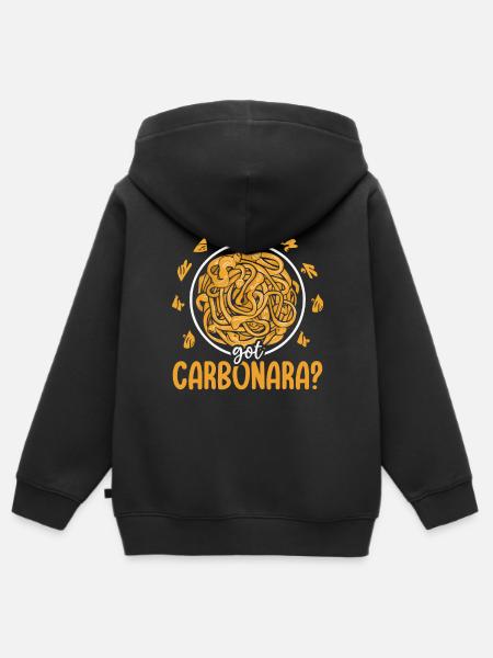 Carbonara Noedels Pasta Noedels Italiaans Eten - Premium børne zip-hættetrøje økologisk - sort