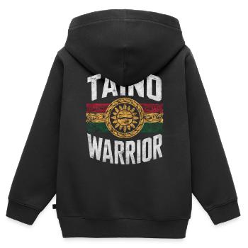 Taino-Indianer Puerto Rico Boricua Puerto-Ricaner - Kinder Premium Organic Zip Hoodie - Schwarz - Hinten - AI Model Kid Male (0cm)