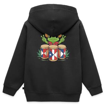Taino Indianer Puerto Rico Boricua Puerto Ricaner - Kinder Premium Organic Zip Hoodie - Schwarz - Hinten - AI Model Kid Male (0cm)