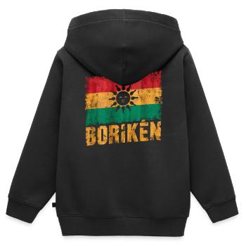 Taino Indian Puerto Rico Boricua Puerto Rican - Kids Premium Organic Zip-up Hoodie - black - Back - AI Model Kid Male (0cm)