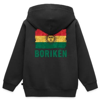 Taino-Indianer Puerto Rico Boricua Puerto-Ricaner - Kinder Premium Organic Zip Hoodie - Schwarz - Hinten - AI Model Kid Male (0cm)