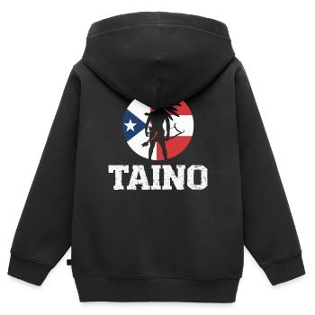 Taino-Indianer Puerto Rico Boricua Puerto-Ricaner - Kinder Premium Organic Zip Hoodie - Schwarz - Hinten - AI Model Kid Male (0cm)