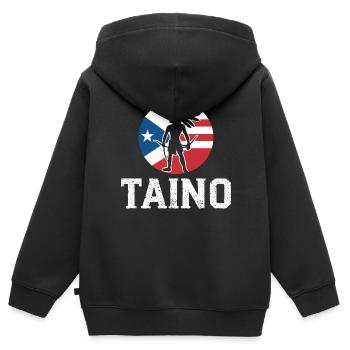 Taino Indian Puerto Rico Boricua Puerto Rican - Kids Premium Organic Zip-up Hoodie - black - Back - AI Model Kid Male (0cm)