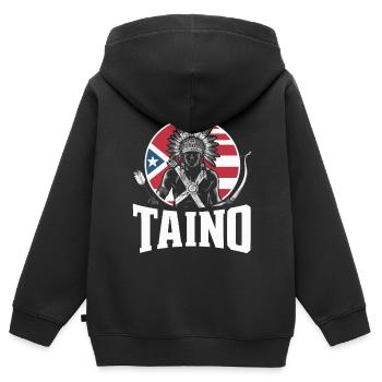 Taino Indian Puerto Rico Boricua Puerto Rican - Kids Premium Organic Zip-up Hoodie - black - Back - AI Model Kid Male (0cm)