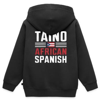 Taino-Indianer Puerto Rico Boricua Puerto-Ricaner - Kinder Premium Organic Zip Hoodie - Schwarz - Hinten - AI Model Kid Male (0cm)