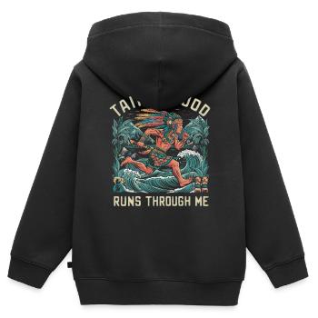 Taino Indian Puerto Rico Boricua Puerto Rican - Kids Premium Organic Zip-up Hoodie - black - Back - AI Model Kid Male (0cm)