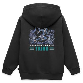 Taino-Indianer Puerto Rico Boricua Puerto-Ricaner - Kinder Premium Organic Zip Hoodie - Schwarz - Hinten - AI Model Kid Male (0cm)