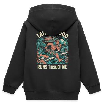 Taino Indian Puerto Rico Boricua Puerto Rican - Kids Premium Organic Zip-up Hoodie - black - Back - AI Model Kid Male (0cm)