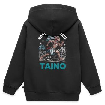 Taino-Indianer Puerto Rico Boricua Puerto-Ricaner - Kinder Premium Organic Zip Hoodie - Schwarz - Hinten - AI Model Kid Male (0cm)
