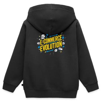 Entrepreneur en commerce électronique d’entreprise de dropshipping - Sweat Premium à capuche zippé enfant bio - noir - Dos - AI Model Kid Male (0cm)