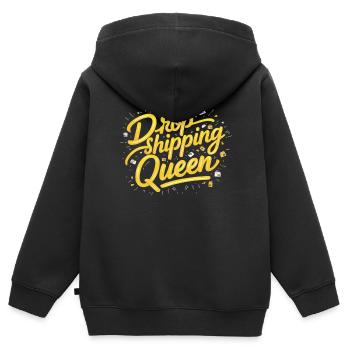 Entrepreneur en commerce électronique d’entreprise de dropshipping - Sweat Premium à capuche zippé enfant bio - noir - Dos - AI Model Kid Male (0cm)