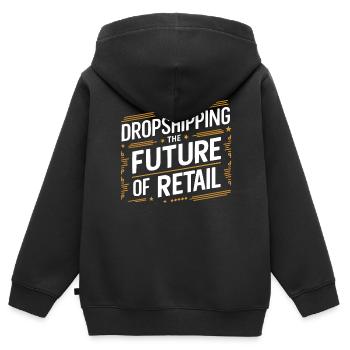 Entrepreneur en commerce électronique d’entreprise de dropshipping - Sweat Premium à capuche zippé enfant bio - noir - Dos - AI Model Kid Male (0cm)