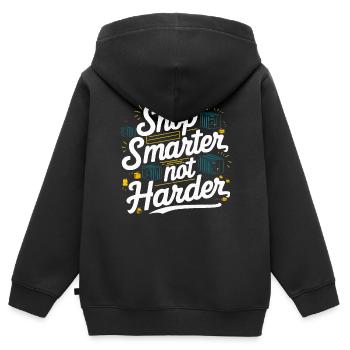 Entrepreneur en commerce électronique d’entreprise de dropshipping - Sweat Premium à capuche zippé enfant bio - noir - Dos - AI Model Kid Male (0cm)