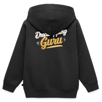 Entrepreneur en commerce électronique d’entreprise de dropshipping - Sweat Premium à capuche zippé enfant bio - noir - Dos - AI Model Kid Male (0cm)