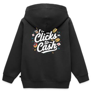 Entrepreneur en commerce électronique d’entreprise de dropshipping - Sweat Premium à capuche zippé enfant bio - noir - Dos - AI Model Kid Male (0cm)