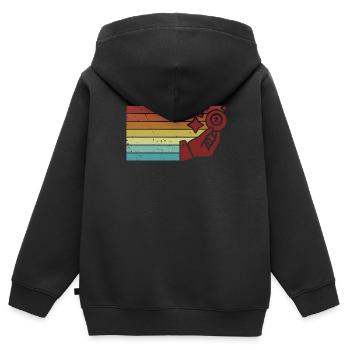 Retro Daubers Amateur de bingo professionnel - Sweat Premium à capuche zippé enfant bio - noir - Dos - AI Model Kid Male (0cm)