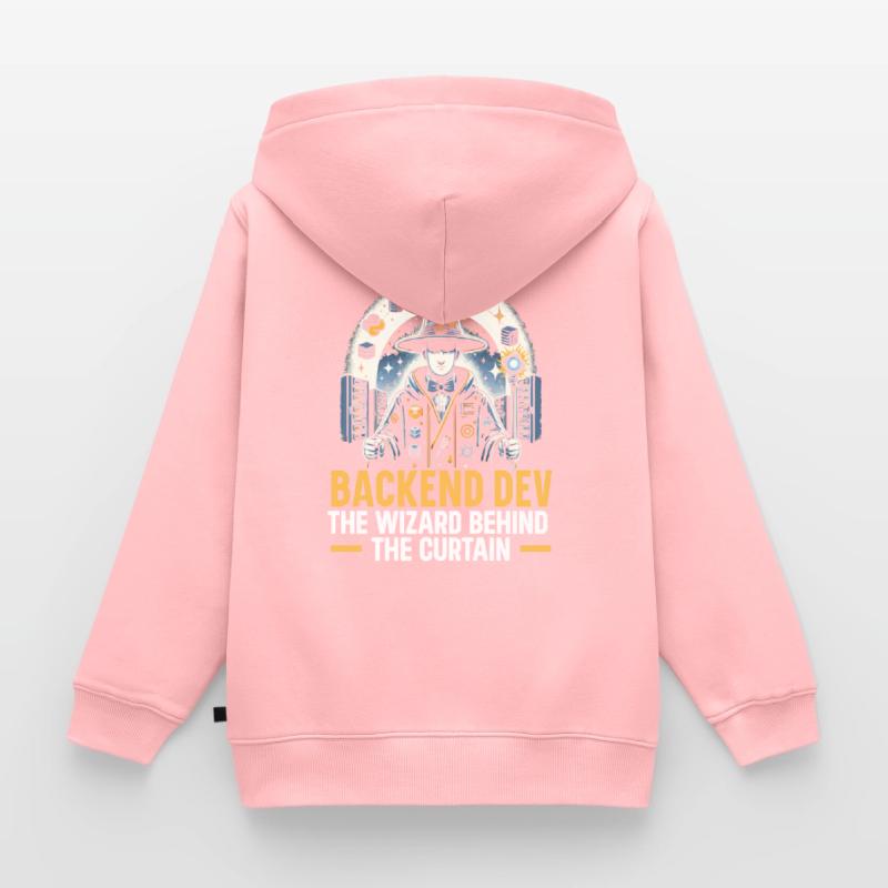 Backend Developer Programming Software Programmer Kids Premium Organic Zip-up Hoodie
