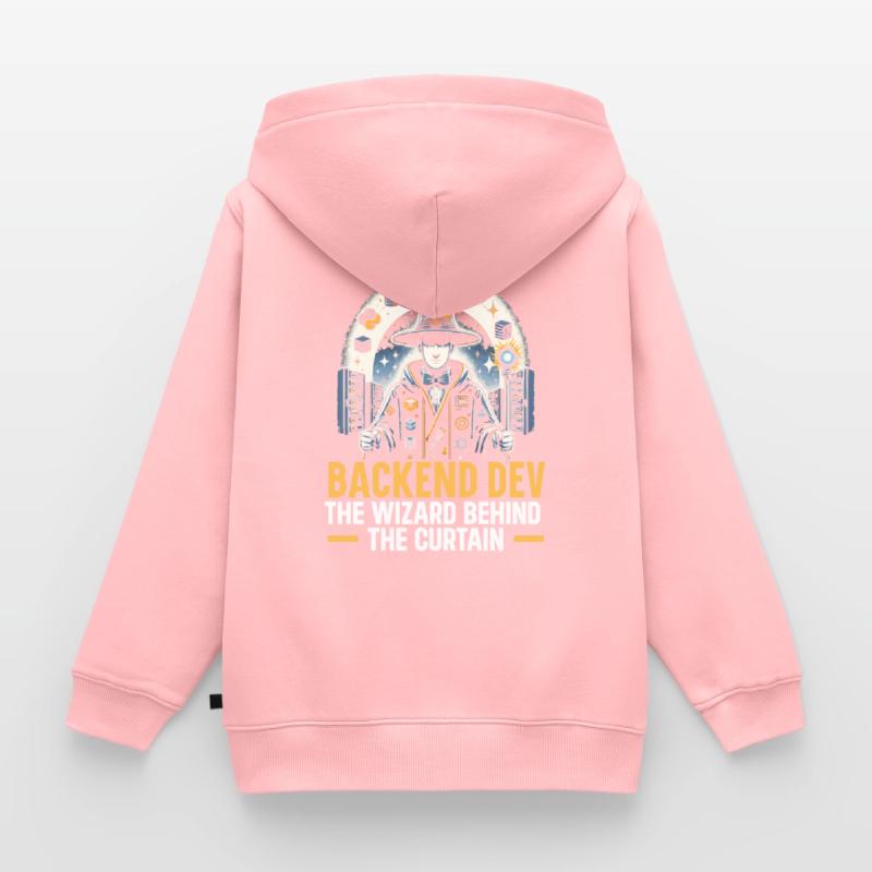 Backend Developer Programming Software Programmer Kids Premium Organic Zip-up Hoodie