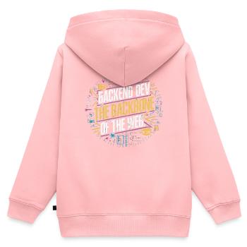 Programmeur logiciel de programmation backend - Sweat Premium à capuche zippé enfant bio - rose - Dos - AI Model Kid Female (0cm)