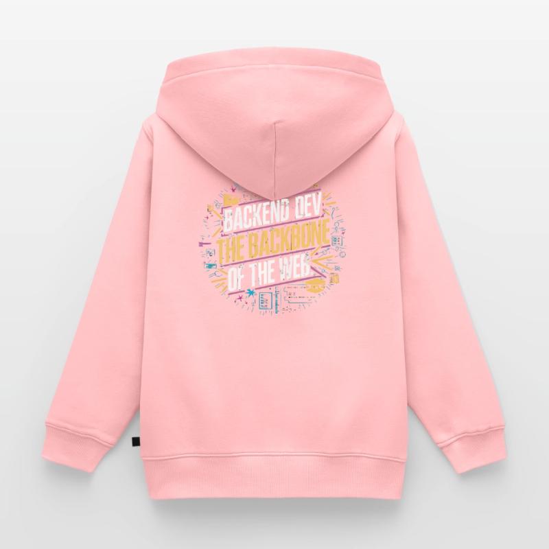 Backend Developer Programming Software Programmer Kids Premium Organic Zip-up Hoodie