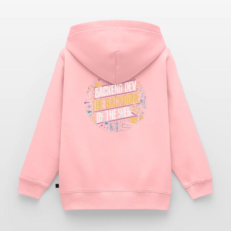 Backend Developer Programming Software Programmer Kids Premium Organic Zip-up Hoodie