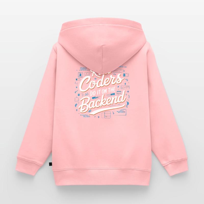 Backend Developer Programming Software Programmer Kids Premium Organic Zip-up Hoodie