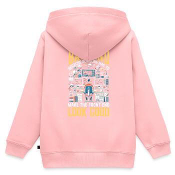 Programmeur logiciel de programmation backend - Sweat Premium à capuche zippé enfant bio - rose - Dos - AI Model Kid Female (0cm)