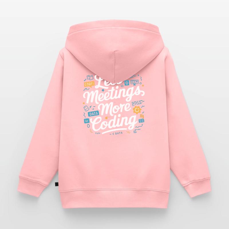 Backend Developer Programming Software Programmer Kids Premium Organic Zip-up Hoodie