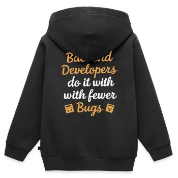 Backend-Entwickler Programmierung Softwareprogrammierer - Kinder Premium Organic Zip Hoodie - Schwarz - Hinten - AI Model Kid Male (0cm)