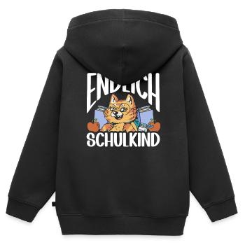 School 1. Grade - Kinder Premium Organic Zip Hoodie - Schwarz - Hinten - AI Model Kid Male (0cm)