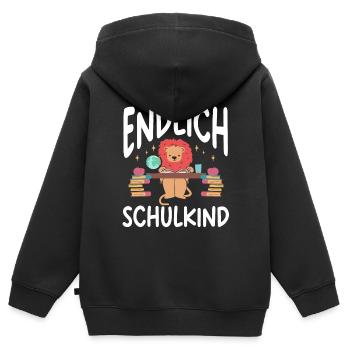School 1. Grade - Kinder Premium Organic Zip Hoodie - Schwarz - Hinten - AI Model Kid Male (0cm)