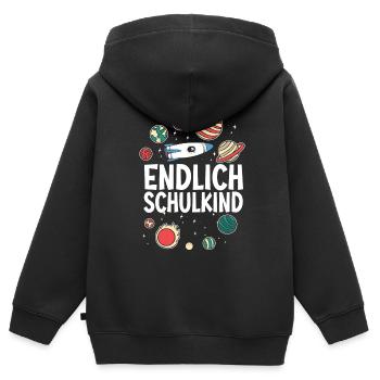 School 1. Grade - Kinder Premium Organic Zip Hoodie - Schwarz - Hinten - AI Model Kid Male (0cm)