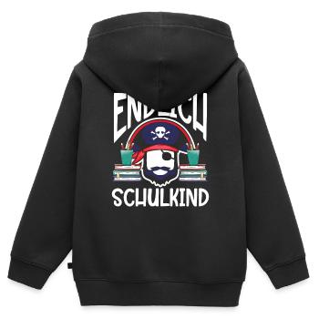 School 1. Grade - Kinder Premium Organic Zip Hoodie - Schwarz - Hinten - AI Model Kid Male (0cm)